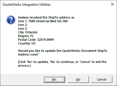 QuoteWerks Avalara Avatax utility 02 QuoteWerks Avalara Avatax utility 02